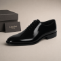Pantofi barbati eleganti din piele naturala de culoare negru lac - GKR200LN